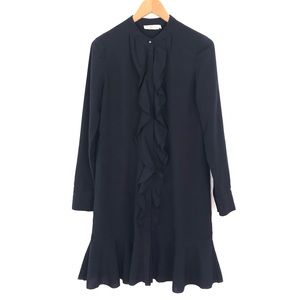 TORY BURCH Jane Drop Waist Dress Medium Navy 4